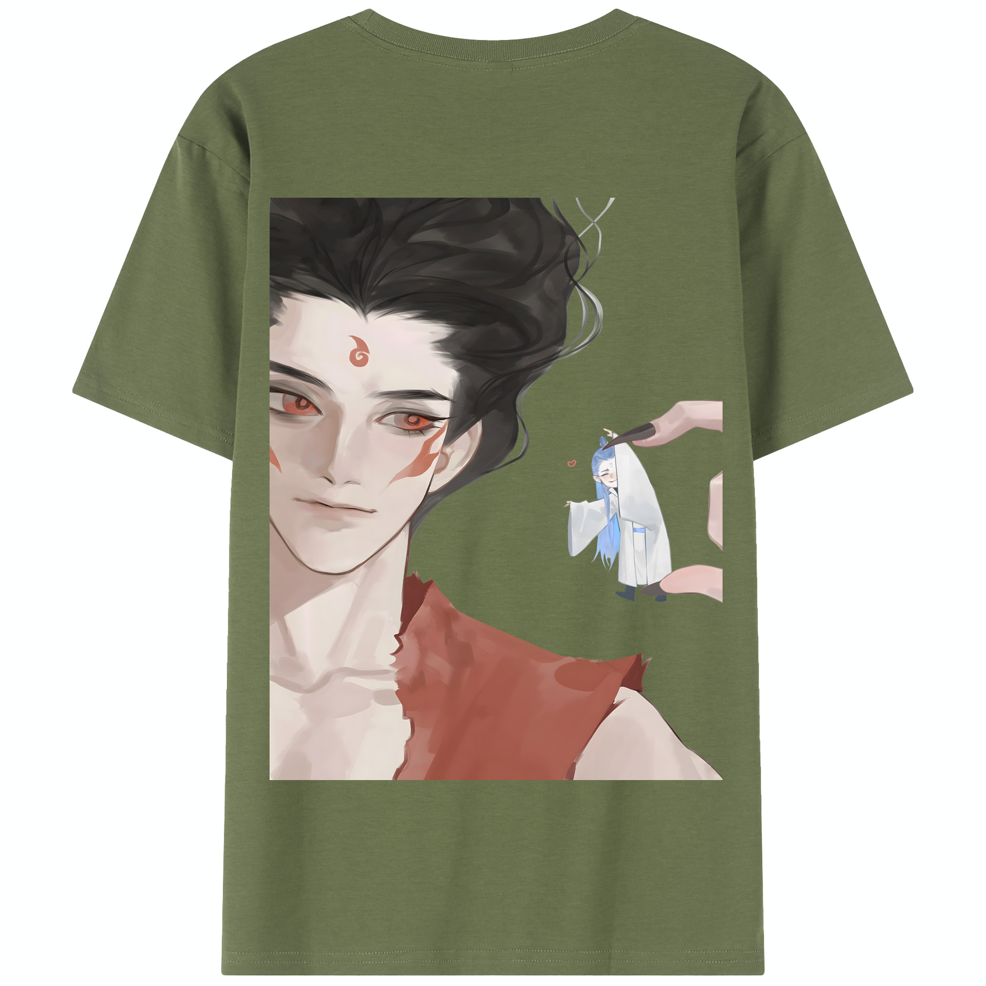 （画像用） Ne Zha 2 ナタ 魔童の大暴れ 綿100％半袖Tシャツ（背面プリント）